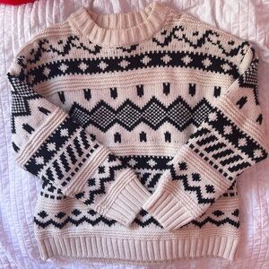 H&M Black and Cream Knit Sweater